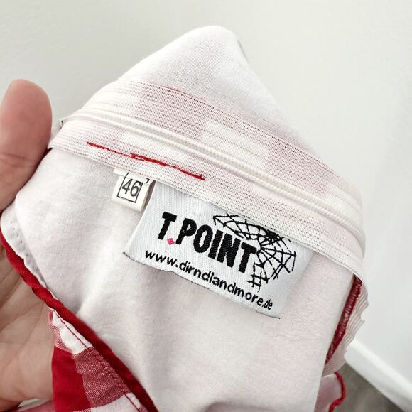 [Vintage] Red Gingham Dirndl Bavarian German Beer Girl Costume Dress Sz XL EU 46 - Picture 10 of 10